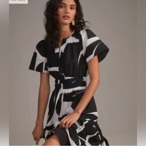 Anthropologie Black and White Maxi Dress